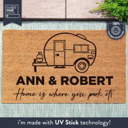 Home Is Where You Park It Doormat - Personalized Camping Custom Campervan Door Mat Coir Welcome For Campsite Gift - thumbnail 1
