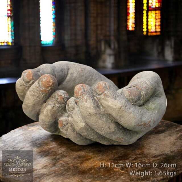 Home & Garden Ornament Statue Of Sculptured Hands Sculpture Vintage Rustic Style - image 1