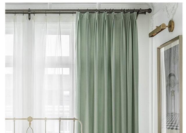 Pair Of Mint Green Velvet Curtains, Bedroom Living Room Silk Custom Curtains - image 1