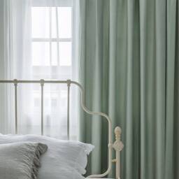Pair Of Mint Green Velvet Curtains, Bedroom Living Room Silk Custom Curtains - thumbnail 3