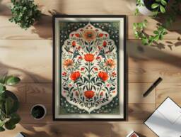 Palestinian Poppies Art Print Red Poppies, National Flower Of Palestine, Traditional Cultural Illustration - thumbnail 1