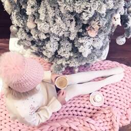Chunky Knit Blanket/Throw. 100% Merino Wool. Made & Shipped From Nyc, Usa - thumbnail 2