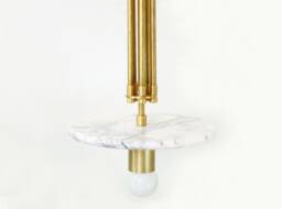 White Lilly & Brass Eclectic Pendant Light Kitchen Island Marble Foyer Lighting Bathroom Ceiling Lamp