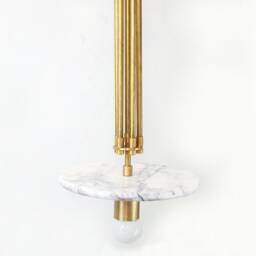 White Lilly & Brass Eclectic Pendant Light Kitchen Island Marble Foyer Lighting Bathroom Ceiling Lamp - thumbnail 4