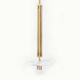White Lilly & Brass Eclectic Pendant Light Kitchen Island Marble Foyer Lighting Bathroom Ceiling Lamp - thumbnail 3