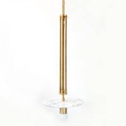 White Lilly & Brass Eclectic Pendant Light Kitchen Island Marble Foyer Lighting Bathroom Ceiling Lamp - thumbnail 2