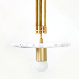 White Lilly & Brass Eclectic Pendant Light Kitchen Island Marble Foyer Lighting Bathroom Ceiling Lamp - thumbnail 3
