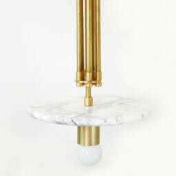 White Lilly & Brass Eclectic Pendant Light Kitchen Island Marble Foyer Lighting Bathroom Ceiling Lamp - thumbnail 2