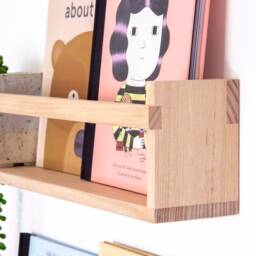 Small Shelf - Wooden Book Ledge Timber Nursery Shelves Spice Rack - thumbnail 3