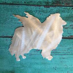 Rough Collie, Angel, Dog Tree Topper, Holiday Decoration, Wreath Christmas, Aluminum, Pet Memorial, Yard Stake Or Wall Hanging - thumbnail 1