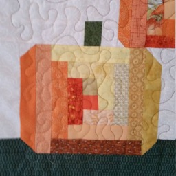 Ladyinstitches, Fall Themed, Quilted Wallhanging, Fall Wall Art, Oranges & Greens, Machine Quilted, Stack Of Pumpkins, 23 X 25 Inches - thumbnail 2