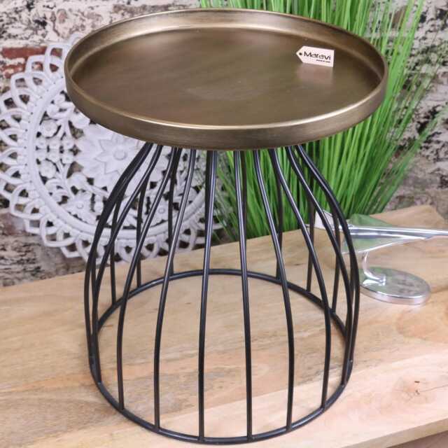 Palampur Gold Industrial Round Side Table - image 1