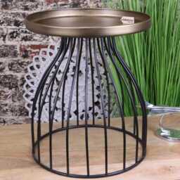 Palampur Gold Industrial Round Side Table - thumbnail 3
