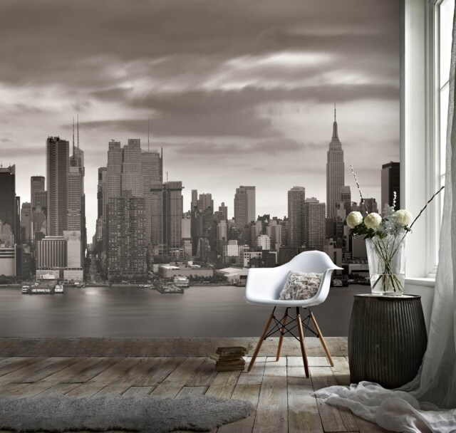 Cityscape Building Wall Mural, Peel & Stick Wallpaper - image 1