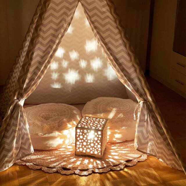 Handcrafted Wooden Star Box Lamp Kids Nursery Table Lamp - image 1