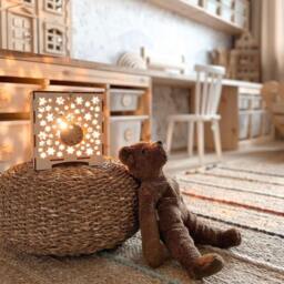 Handcrafted Wooden Star Box Lamp Kids Nursery Table Lamp - thumbnail 2