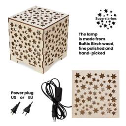 Handcrafted Wooden Star Box Lamp Kids Nursery Table Lamp - thumbnail 4