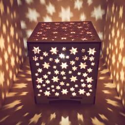 Handcrafted Wooden Star Box Lamp Kids Nursery Table Lamp - thumbnail 3