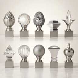 35mm Pack Of 2 Satin Silver Metal Curtain Pole End Finials
