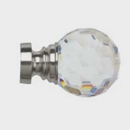 35mm Pack Of 2 Satin Silver Metal Curtain Pole End Finials - thumbnail 3