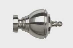 35mm Pack Of 2 Satin Silver Metal Curtain Pole End Finials - thumbnail 4