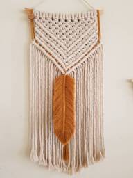 Macrame Wall Hanging - Mustard Feather