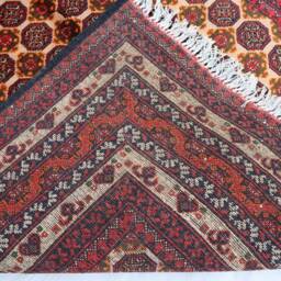 Red 3'4x4'6 Handmade Afghan Area Rug - Bukhara Design Wool Rug, Rugs For Living Room Bedroom Oriental Turkmen 3x5 Kitchen - thumbnail 4