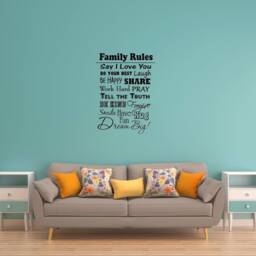 Family Rules Vinyl Wall Decal Inspirational Quote Home Decor Art Saying Vwaq-3051 - thumbnail 2