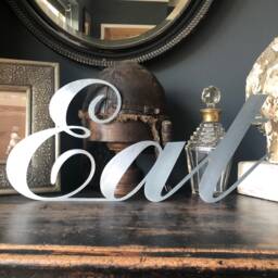 steel Eat Kitchen Sign Galvanized Metal Home Decor Restaurant Cafe Sign - thumbnail 1