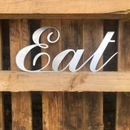 steel Eat Kitchen Sign Galvanized Metal Home Decor Restaurant Cafe Sign - thumbnail 3
