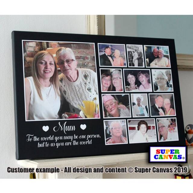Handmade Mum Personalised Custom Framed Mummy Picture Photo Collage Wall Art Canvas Print Mothers Day Birthday Card Gift Present - image 1