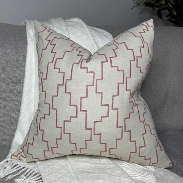 Geometric Pink Scatter Cushion Cover - Modern Home Decor For Sofa Or Bed Double Sided - image 1