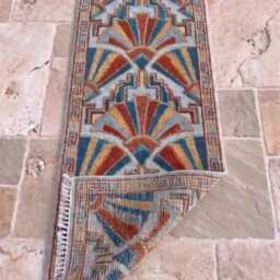 Hand Knotted Oushak Style Wool Runner, Multicolor Floral Living Room Rug - thumbnail 3