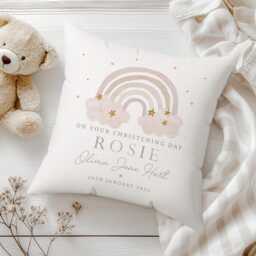 Personalised Christening Gift, Baptism Cushion For Girl's, Gift Granddaughter, Goddaughter, Niece, From Godparent - thumbnail 2