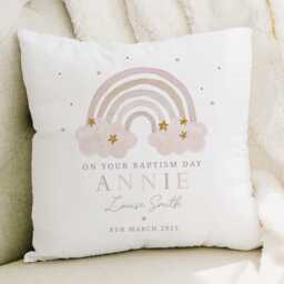 Personalised Christening Gift, Baptism Cushion For Girl's, Gift Granddaughter, Goddaughter, Niece, From Godparent - thumbnail 1