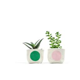 Green Dot Fabric Planter Medium 4 - thumbnail 3