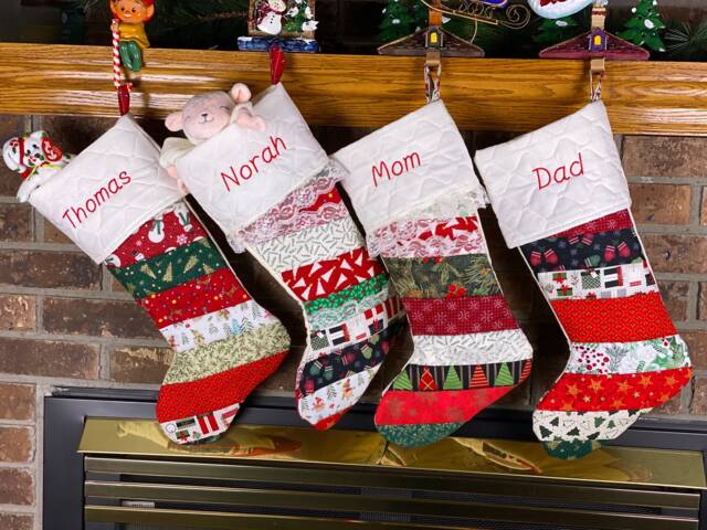 Personalized Quilted Christmas Stocking Holiday Decor, Gifts For Everyone - image 1