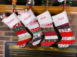 Personalized Quilted Christmas Stocking Holiday Decor, Gifts For Everyone - thumbnail 1