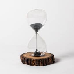 Live Edge Walnut Magnetic Sand Timer - Handcrafted Desk Decor - thumbnail 1
