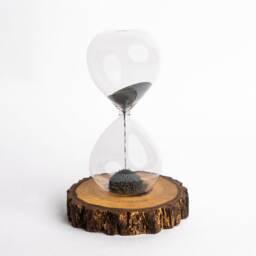 Live Edge Walnut Magnetic Sand Timer - Handcrafted Desk Decor - thumbnail 2