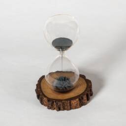 Live Edge Walnut Magnetic Sand Timer - Handcrafted Desk Decor - thumbnail 3