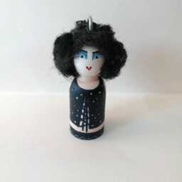 Frank N Furter Inspired Handpainted Peg Doll Ornament - thumbnail 2