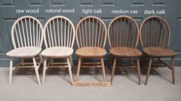 Solid Beech Modern Windsor Back Kitchen Dining Chairs in Raw, Natural Or Stained Chairs Matt Satin Finish