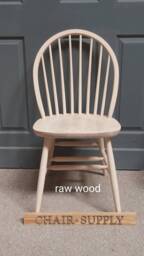 Solid Beech Modern Windsor Back Kitchen Dining Chairs in Raw, Natural Or Stained Chairs Matt Satin Finish - thumbnail 2