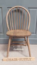 Solid Beech Modern Windsor Back Kitchen Dining Chairs in Raw, Natural Or Stained Chairs Matt Satin Finish - thumbnail 4
