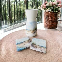 Seaside Vase, Coasters, Gifts, Coastal Home Decor, Beach Themed Decorations, Gifts - thumbnail 2