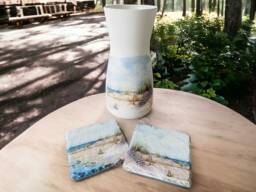 Seaside Vase, Coasters, Gifts, Coastal Home Decor, Beach Themed Decorations, Gifts - thumbnail 1
