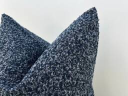 Navy Blue Boucle Pillow Cover, Custom Lumbar Cushion For Sofa Or Bed Euro Sham, 11 Color Options - thumbnail 1
