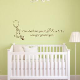 I Knew When Met You An Adventure Was Going To Happen Baby Nursery Wa Decal Quote, Above Crib Decor, Kids Room Wall Decor Ideas 149 - thumbnail 1