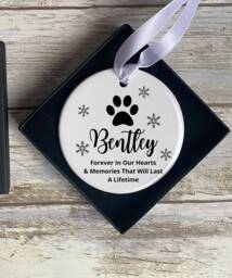 Personalised Pet Memorial Gifts - Ornament Christmas Decoration in Memory Of Dog Cat Xmas - thumbnail 1